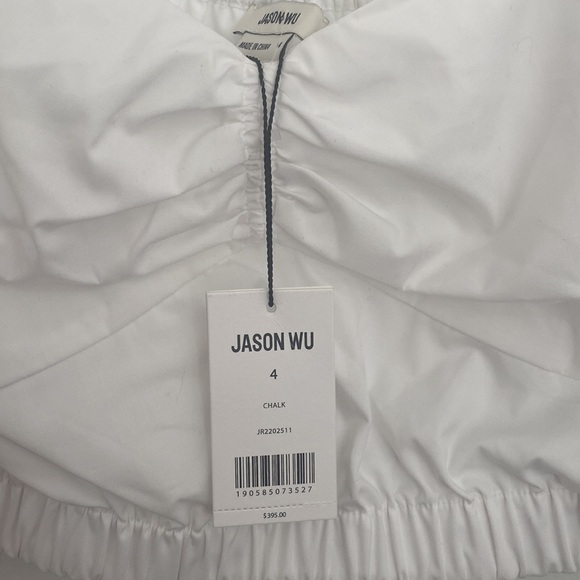 NWT Jason Wu Cropped White Puff Sleeve Sweetheart Top - Picture 5 of 8